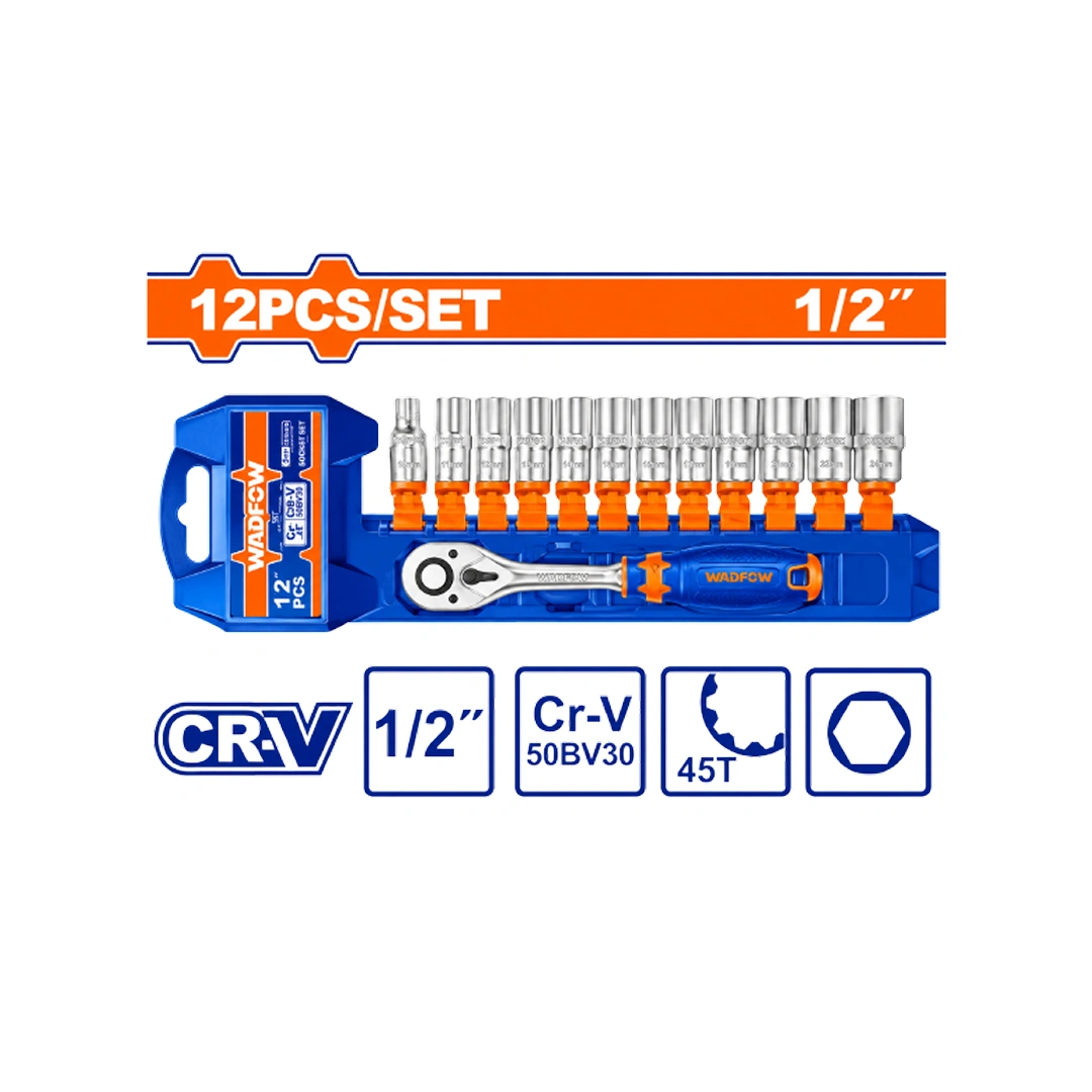 2_ socket set WST2212 WADFOW 12 Pcs 1/2" socket set WST2212 - Image 1