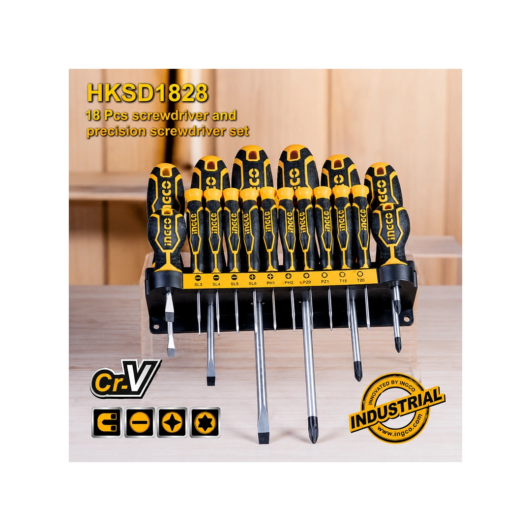 Ingco 18 Pcs screwdriver and precision screwdriver set HKSD1828 Ingco 18 Pcs screwdriver and precision screwdriver set HKSD1828 - Image 1