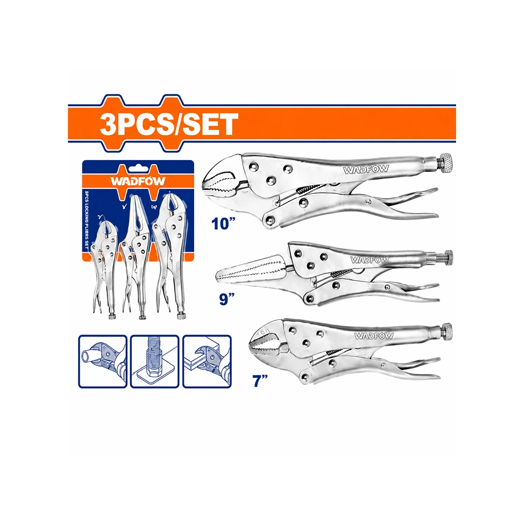 WADFOW 3 Pcs locking pliers set WLP5703 WADFOW 3 Pcs locking pliers set WLP5703 - Image 1
