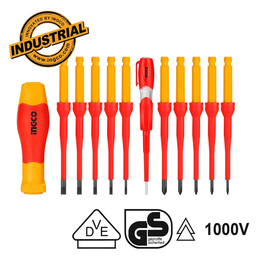 imgi_45_HKISD1201 Ingco 12 Pcs interchangeable insulated screwdriver set HKISD1201 - Image 1