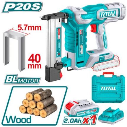 Total Cordless Crown Stapler Nailer TCSNLI6008