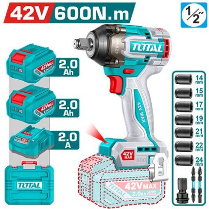 Total 42V Cordless Impact Wrench TIWLI42602